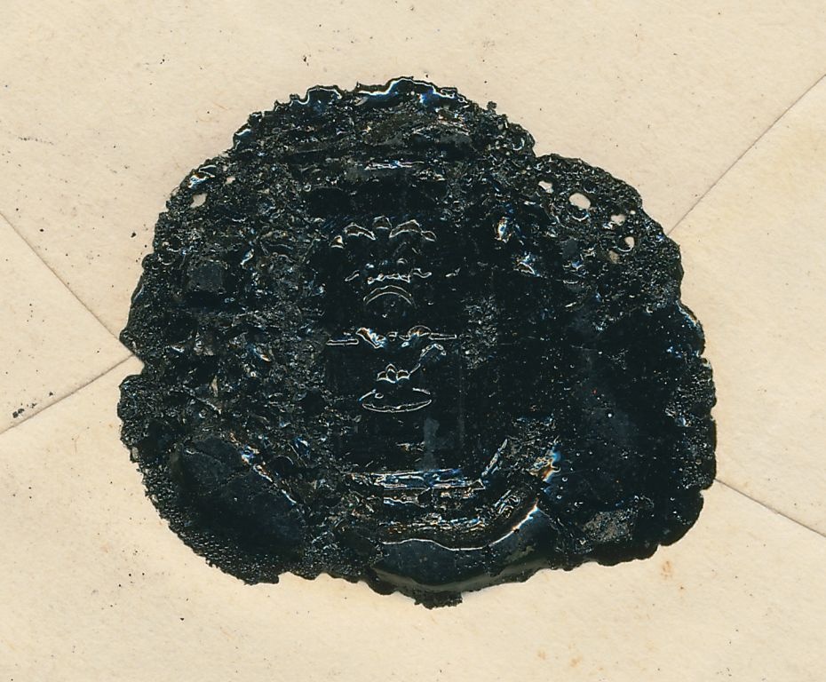 191 - Kalisz (331) 1a pieczęć lakowa z koperty listu do Powyrwicia za Telsze w Rosji, obecnie Litwa, pkt.1B