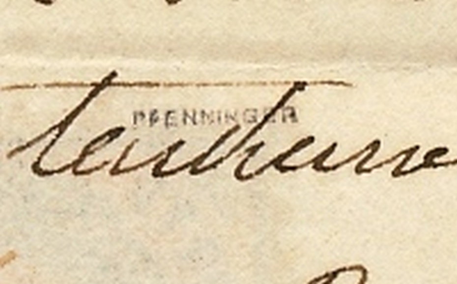 85 - Hrubieszów (105) 1a sygnatura Phenninger z obwoluty kompletnego listu do Warszawy, nakład II z 1860, pkt.5B