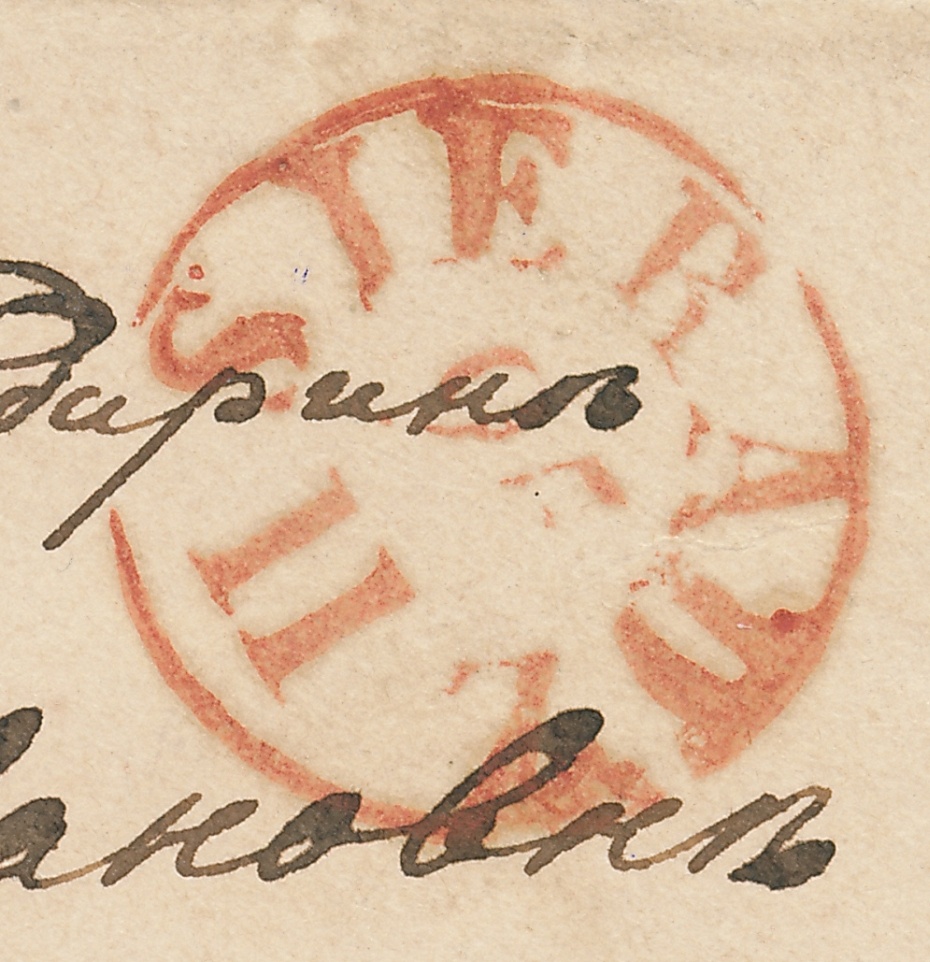 194 - Sieradz (230) 1a datownik nadawczy z koperty listu do Moskwy w Rosji, nakład II z 1860, pkt.3B